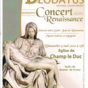 affiche concert 9 mai 2010 chorale DEODATUS CHAMP LE DUC